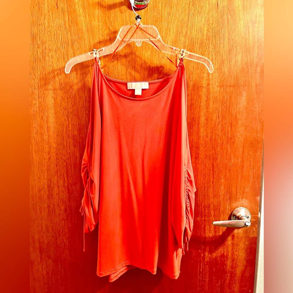 Orange blouse XL with characteristic Michael Kors gold chain detail on shoulder